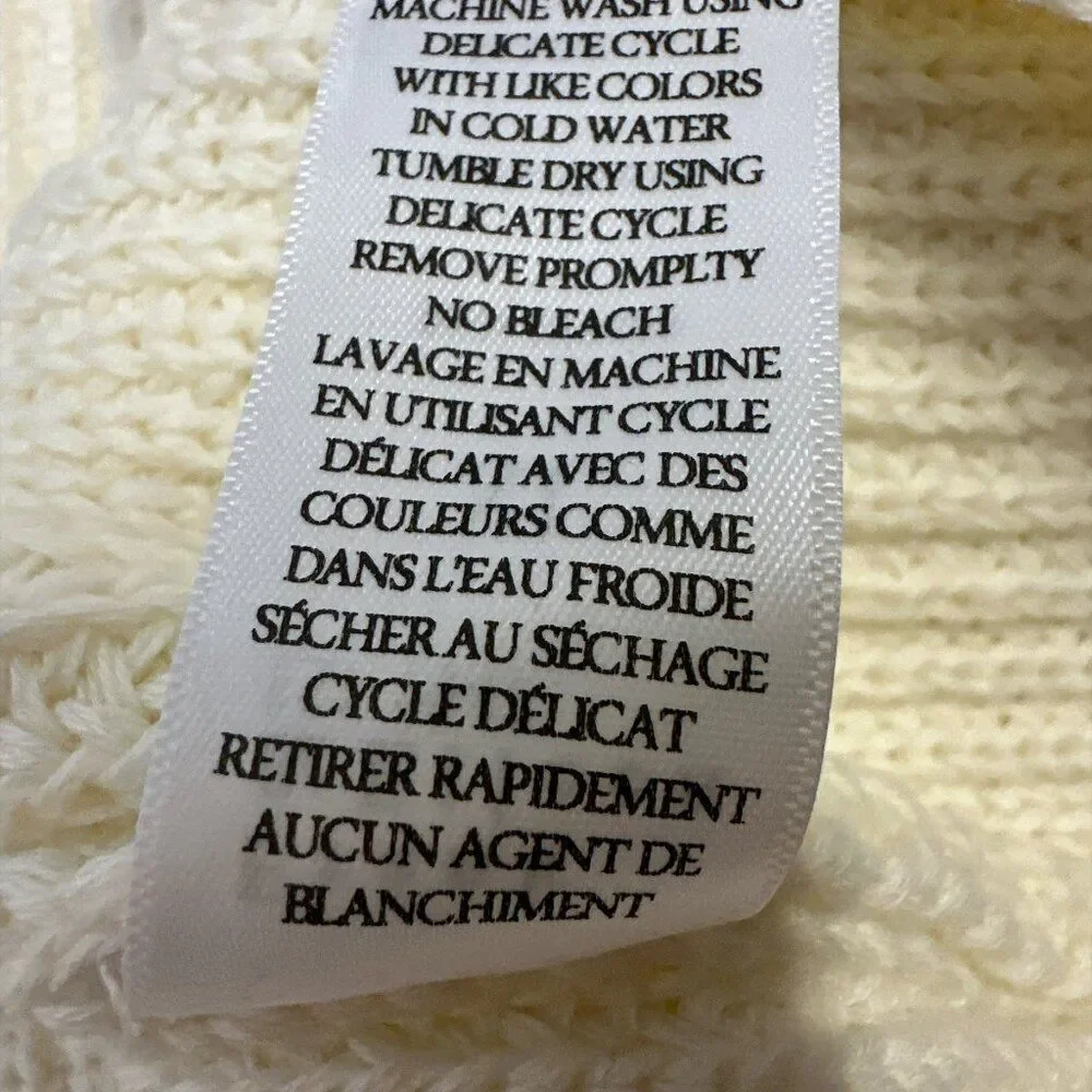 Frank & Eileen Montecito Cotton Knit Sweater Vest Cream Sz XL NWOT